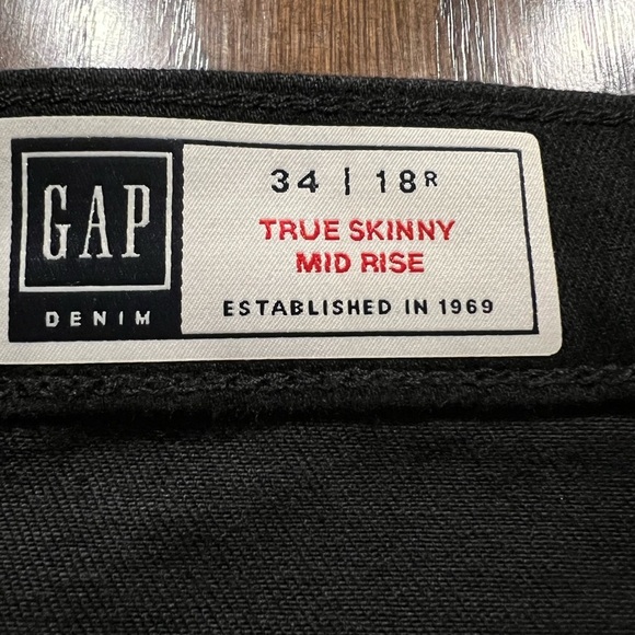 TF15450 **GAP** MID RISE SKINNY FIT WOMENS JEANS sz18/34R BLACK - Picture 9 of 12